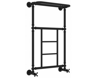 Полотенцесушитель водяной Сунержа Ренессанс 1452 31-0282-8650, высота 86 см, ширина 50 см, нижнее подключение, с полкой, цвет матовый черный