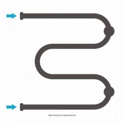 Полотенцесушитель водяной Сунержа М-образный 30-0007-5050, высота 50 см, ширина 50 см, боковое подключение, цвет матовый белый