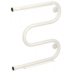 Полотенцесушитель водяной Сунержа М-образный+ 12-4008-5050, высота 50 см, ширина 50 см, боковое подключение 50 см, с 2 полками, цвет белый