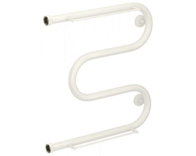 Полотенцесушитель водяной Сунержа М-образный+ 12-4008-5050, высота 50 см, ширина 50 см, боковое подключение 50 см, с 2 полками, цвет белый