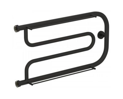 Полотенцесушитель водяной Сунержа Гусли 15-0010-3265, высота 32 см, ширина 65 см, боковое подключение 32 см, 2 полки, цвет тёмный титан муар