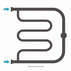 Полотенцесушитель водяной Сунержа Лира 31-0011-5050, высота 50 см, ширина 50 см, боковое подключение 50 см, цвет черный матовый