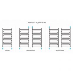 Полотенцесушитель водяной Сунержа Элегия+ 15-0205-1260, высота 120 см, ширина 60 см, универсальное подключение, цвет тёмный титан муар