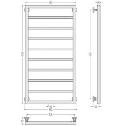 Полотенцесушитель водяной Сунержа Канцлер 31-0254-1050, высота 100 см, ширина 50 см, нижнее подключение 50 см, цвет матовый черный