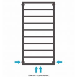 Полотенцесушитель водяной Сунержа Канцлер 31-0254-1050, высота 100 см, ширина 50 см, нижнее подключение 50 см, цвет матовый черный