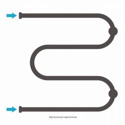 Полотенцесушитель водяной Сунержа М-образный+ 12-4007-6060, высота 60 см, ширина 60 см, боковое подключение 60 см, цвет белый