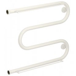 Полотенцесушитель водяной Сунержа М-образный+ 12-4008-5065, высота 50 см, ширина 65 см, боковое подключение 50 см, с 2 полками, цвет белый