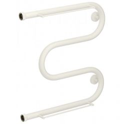 Полотенцесушитель водяной Сунержа М-образный+ 30-4008-5050, высота 50 см, ширина 50 см, боковое подключение 50 см, с 2 полками, цвет матовый белый