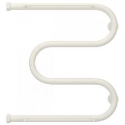 Полотенцесушитель водяной Сунержа М-образный+ 30-4008-5050, высота 50 см, ширина 50 см, боковое подключение 50 см, с 2 полками, цвет матовый белый