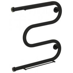 Полотенцесушитель водяной Сунержа М-образный+ 31-4008-5050, высота 50 см, ширина 50 см, боковое подключение 50 см, с 2 полками, цвет матовый черный