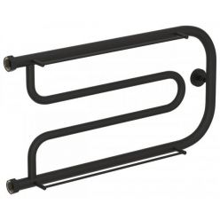 Полотенцесушитель водяной Сунержа Гусли+ 15-4010-3265, высота 32 см, ширина 65 см, боковое подключение 32 см, с 2 полками, цвет тёмный титан муар