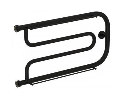 Полотенцесушитель водяной Сунержа Гусли+ 31-4010-3265, высота 32 см, ширина 65 см, боковое подключение 32 см, с 2 полками, цвет матовый черный