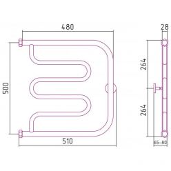 Полотенцесушитель водяной Сунержа Лира+ 12-4011-5050, высота 50 см, ширина 50 см, боковое подключение 50 см, цвет белый