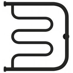Полотенцесушитель водяной Сунержа Лира+ 31-4011-5050, высота 50 см, ширина 50 см, боковое подключение 50 см, цвет матовый черный