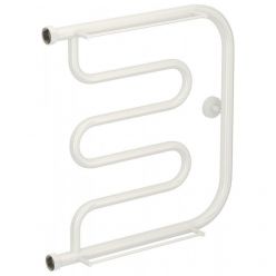 Полотенцесушитель водяной Сунержа Лира+ 12-4012-5050, высота 50 см, ширина 50 см, боковое подключение 50 см, с 2 полками, цвет белый