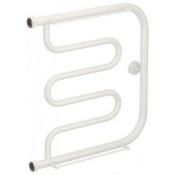 Полотенцесушитель водяной Сунержа Лира+ 12-4012-5050, высота 50 см, ширина 50 см, боковое подключение 50 см, с 2 полками, цвет белый