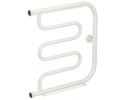 Полотенцесушитель водяной Сунержа Лира+ 12-4012-5050, высота 50 см, ширина 50 см, боковое подключение 50 см, с 2 полками, цвет белый