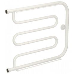 Полотенцесушитель водяной Сунержа Лира+ 12-4012-5065, высота 50 см, ширина 65 см, боковое подключение 50 см, с 2 полками, цвет белый