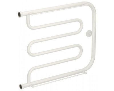 Полотенцесушитель водяной Сунержа Лира+ 12-4012-5065, высота 50 см, ширина 65 см, боковое подключение 50 см, с 2 полками, цвет белый