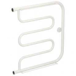 Полотенцесушитель водяной Сунержа Лира+ 12-4012-6060, высота 60 см, ширина 60 см, боковое подключение 60 см, с 2 полками, цвет белый