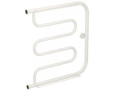 Полотенцесушитель водяной Сунержа Лира+ 12-4012-6060, высота 60 см, ширина 60 см, боковое подключение 60 см, с 2 полками, цвет белый