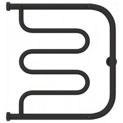 Полотенцесушитель водяной Сунержа Лира+ 15-4012-5050, высота 50 см, ширина 50 см, боковое подключение 50 см, с 2 полками, цвет тёмный титан муар