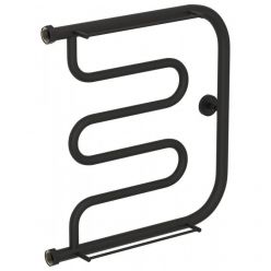 Полотенцесушитель водяной Сунержа Лира+ 15-4012-5050, высота 50 см, ширина 50 см, боковое подключение 50 см, с 2 полками, цвет тёмный титан муар