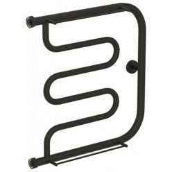 Полотенцесушитель водяной Сунержа Лира+ 15-4012-5050, высота 50 см, ширина 50 см, боковое подключение 50 см, с 2 полками, цвет тёмный титан муар