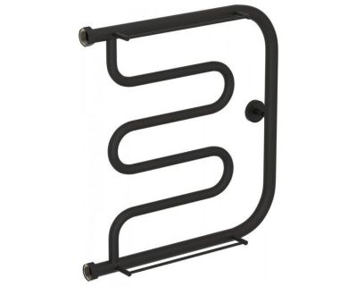 Полотенцесушитель водяной Сунержа Лира+ 15-4012-5050, высота 50 см, ширина 50 см, боковое подключение 50 см, с 2 полками, цвет тёмный титан муар