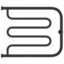 Полотенцесушитель водяной Сунержа Лира+ 15-4012-5065, высота 50 см, ширина 65 см, боковое подключение 50 см, с 2 полками, цвет тёмный титан муар