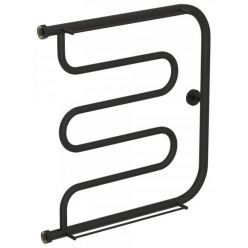 Полотенцесушитель водяной Сунержа Лира+ 15-4012-6060, высота 60 см, ширина 60 см, боковое подключение 60 см, с 2 полками, цвет тёмный титан муар