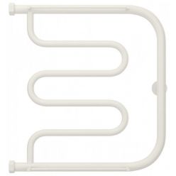 Полотенцесушитель водяной Сунержа Лира+ 30-4012-5050, высота 50 см, ширина 50 см, боковое подключение 50 см, с 2 полками, цвет матовый белый