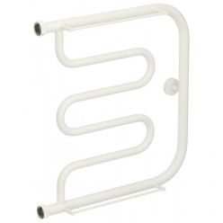 Полотенцесушитель водяной Сунержа Лира+ 30-4012-5050, высота 50 см, ширина 50 см, боковое подключение 50 см, с 2 полками, цвет матовый белый