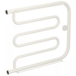 Полотенцесушитель водяной Сунержа Лира+ 30-4012-5065, высота 50 см, ширина 65 см, боковое подключение 50 см, с 2 полками, цвет матовый белый