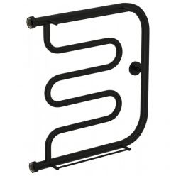 Полотенцесушитель водяной Сунержа Лира+ 31-4012-5050, высота 50 см, ширина 50 см, боковое подключение 50 см, с 2 полками, цвет матовый черный