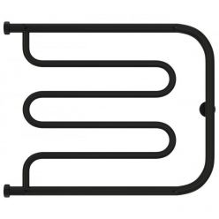 Полотенцесушитель водяной Сунержа Лира+ 31-4012-5065, высота 50 см, ширина 65 см, боковое подключение 50 см, с 2 полками, цвет матовый черный