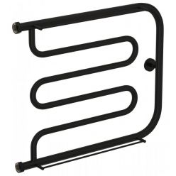 Полотенцесушитель водяной Сунержа Лира+ 31-4012-5065, высота 50 см, ширина 65 см, боковое подключение 50 см, с 2 полками, цвет матовый черный