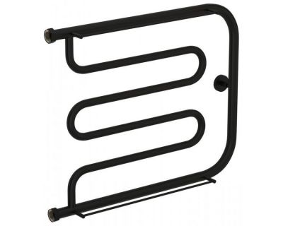 Полотенцесушитель водяной Сунержа Лира+ 31-4012-5065, высота 50 см, ширина 65 см, боковое подключение 50 см, с 2 полками, цвет матовый черный
