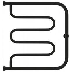 Полотенцесушитель водяной Сунержа Лира+ 31-4012-6060, высота 60 см, ширина 60 см, боковое подключение 60 см, с 2 полками, цвет матовый черный