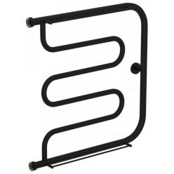 Полотенцесушитель водяной Сунержа Лира+ 31-4012-6060, высота 60 см, ширина 60 см, боковое подключение 60 см, с 2 полками, цвет матовый черный