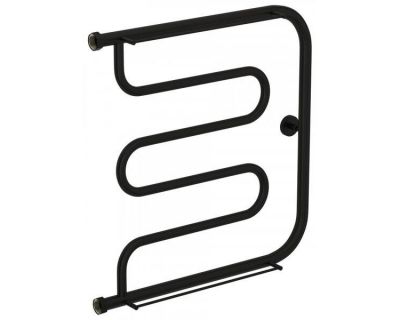 Полотенцесушитель водяной Сунержа Лира+ 31-4012-6060, высота 60 см, ширина 60 см, боковое подключение 60 см, с 2 полками, цвет матовый черный