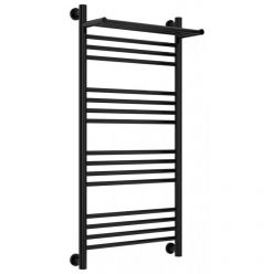 Полотенцесушитель водяной Сунержа Богема+ 9005-0223-1050, высота 100 см, ширина 50 см, универсальное подключение, с полкой, цвет глубокий черный