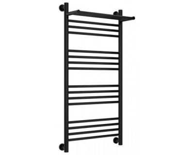 Полотенцесушитель водяной Сунержа Богема+ 9005-0223-1050, высота 100 см, ширина 50 см, универсальное подключение, с полкой, цвет глубокий черный