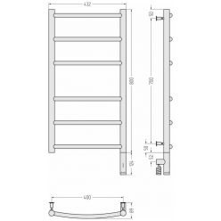 Полотенцесушитель электрический Сунержа Галант 3.0, высота 80 см, ширина 40 см, диммер слева/справа, цвет белый, 12-5800-8040/12-5801-8040