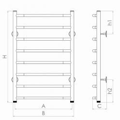 Полотенцесушитель водяной Gloss&Reiter Raduga Л 60x80 Д8 G1