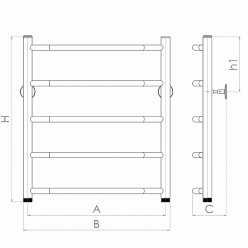 Полотенцесушитель водяной Gloss & Reiter Raduga Л 50x60 Д5 G1