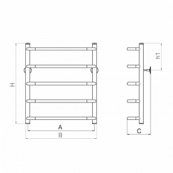 Полотенцесушитель водяной Gloss & Reiter Skif Л 50x60 С5