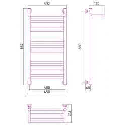 Полотенцесушитель Сунержа Богема с полкой+ 800х400
