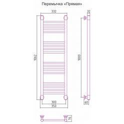 Полотенцесушитель Сунержа Богема+ 1000x300 водяной