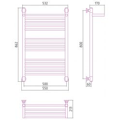 Полотенцесушитель Сунержа Богема с полкой+ 800х500